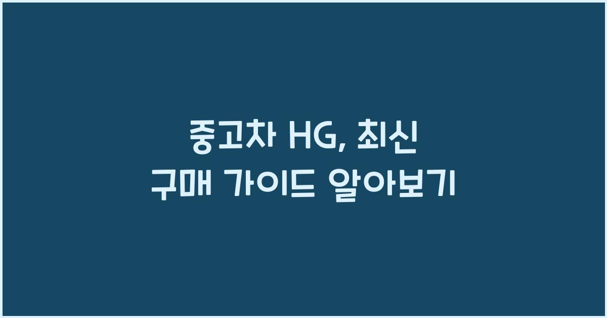 중고차 hg