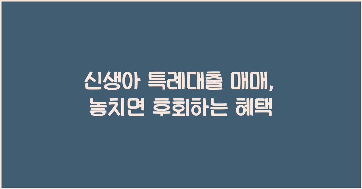 신생아 특례대출 매매