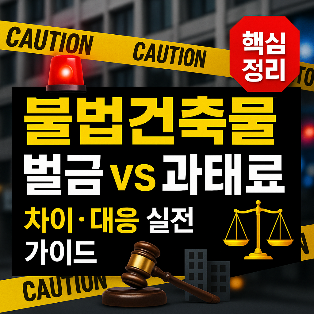불법건축물 벌금과 과태료 차이 알고 대응하는 실전 가이드