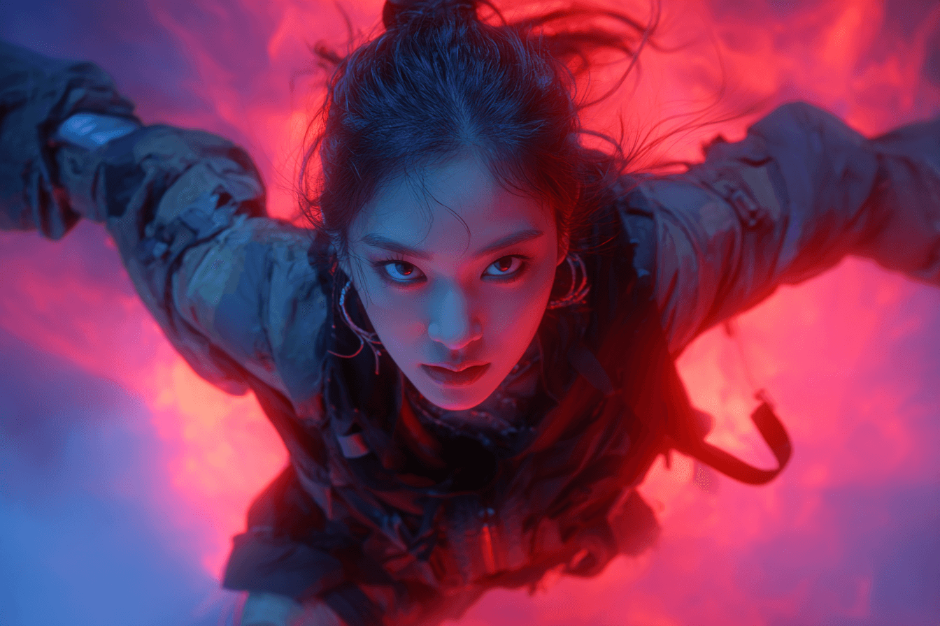 카리스마-있는-표정으로-무대에-서-있는-여성-아이돌