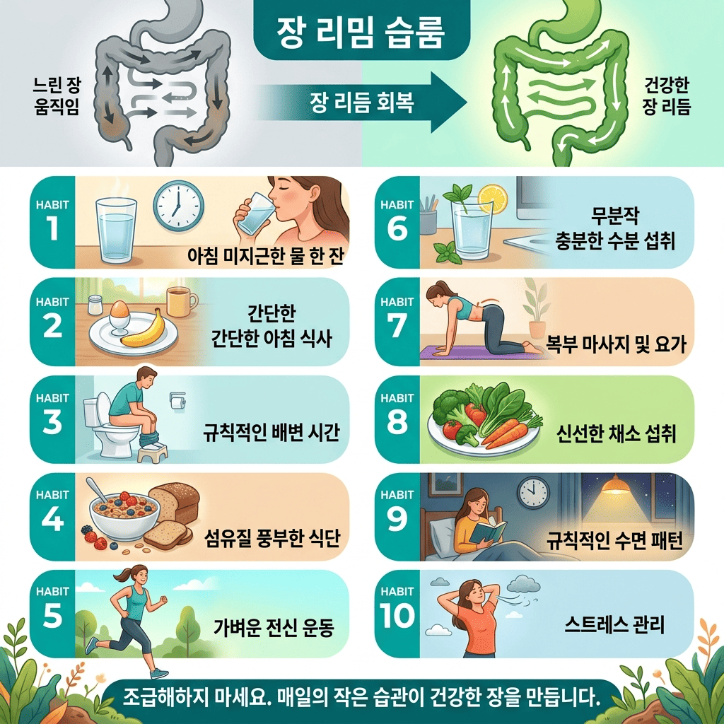 변비 완화 생활 습관 10가지, 장 리듬 회복 실천법