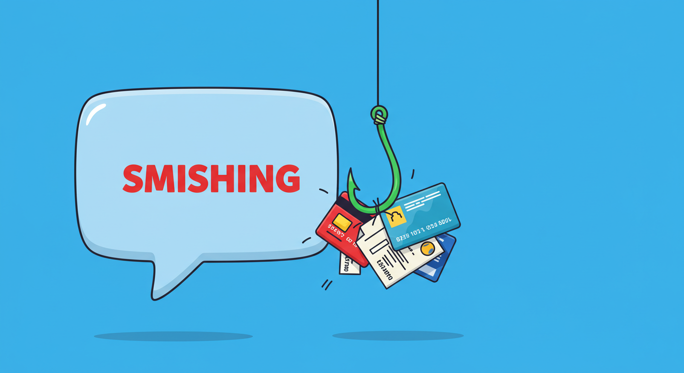 개인정보를 훔치는 스미싱 메시지 그림