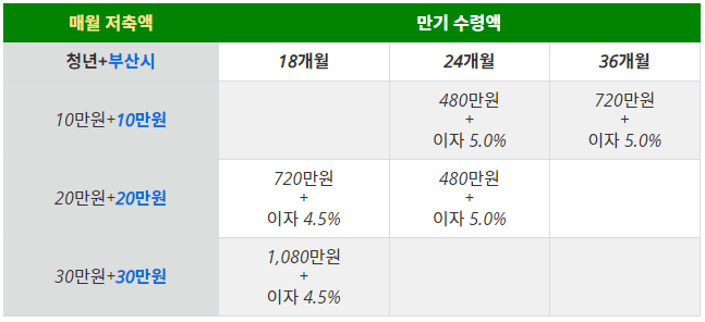 부산시 청년기쁨두배통장