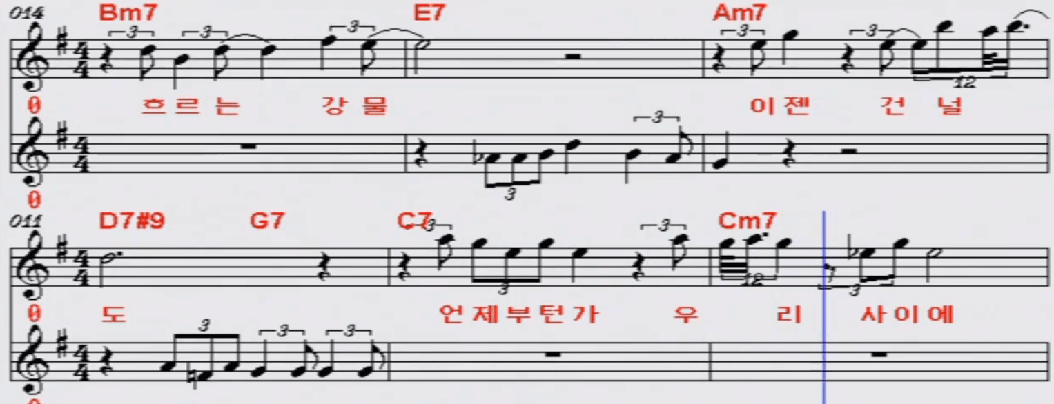 한영애 건널 수 없는 강 악보