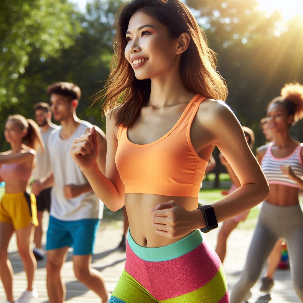 몸매 관리하는 40대 여성