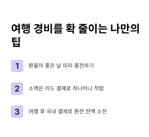 여행 경비를 확 줄이는 나만의 팁