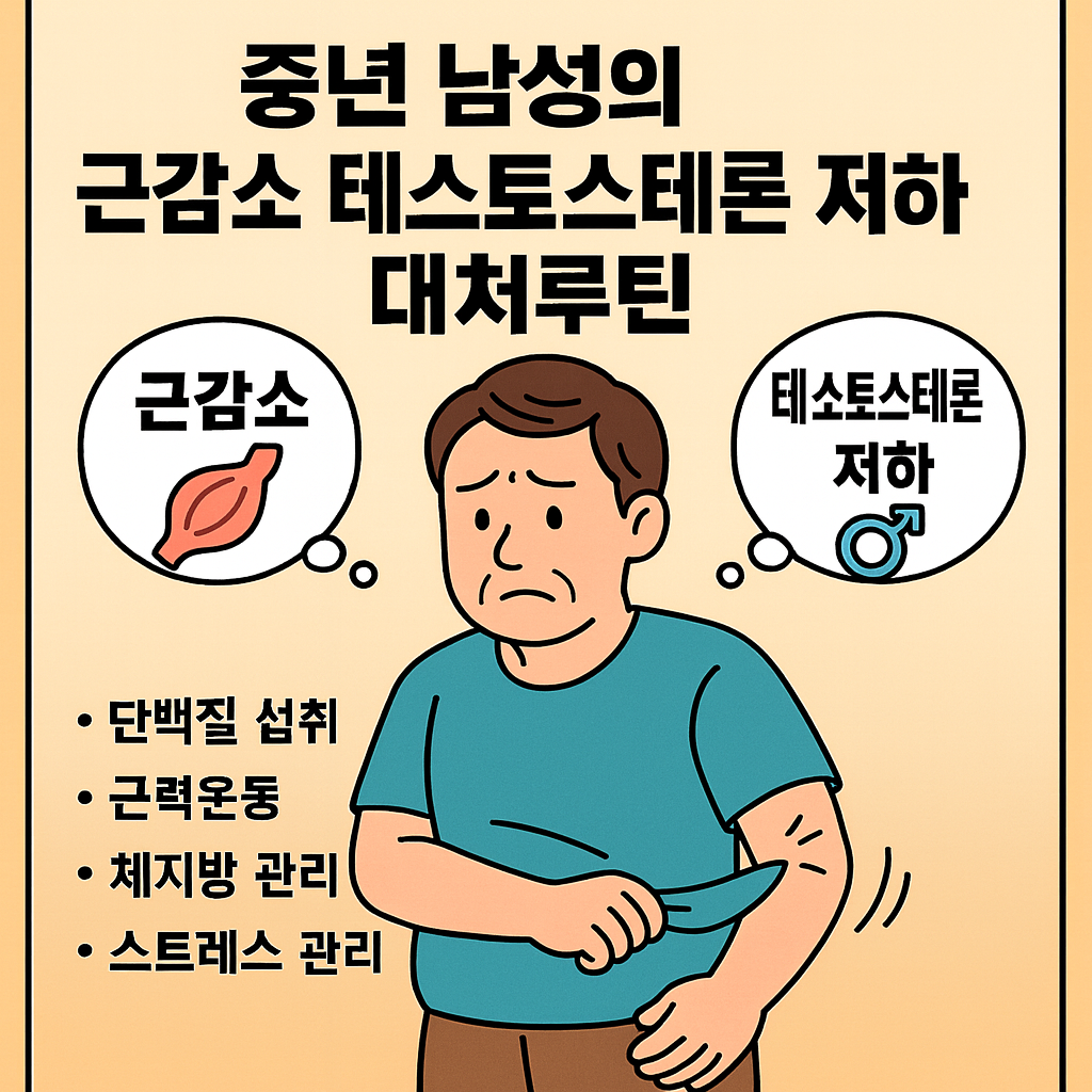 중년 남성의 근감소 테스토스테론 저하 대처 루틴