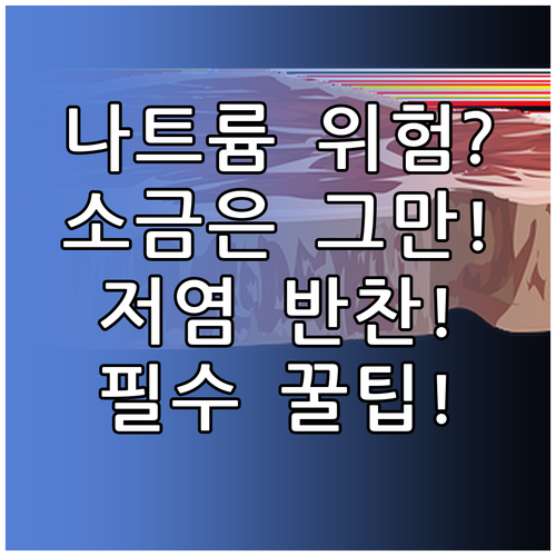 나트륨 과잉 섭취 줄이는 저염 조리 ..