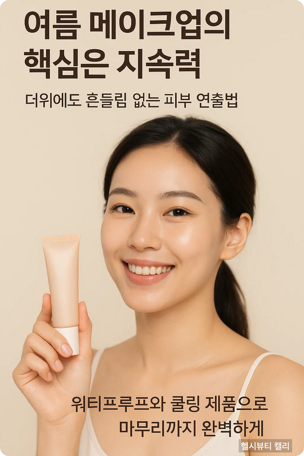 여름 메이크업의 지속력을 강조한 여성 인포그래픽