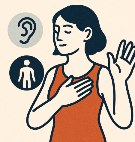 몸의 감각을 인식하는 모습