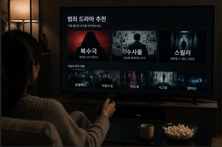 OTT에서 한국 범죄드라마를 고르는 시청자의 모습