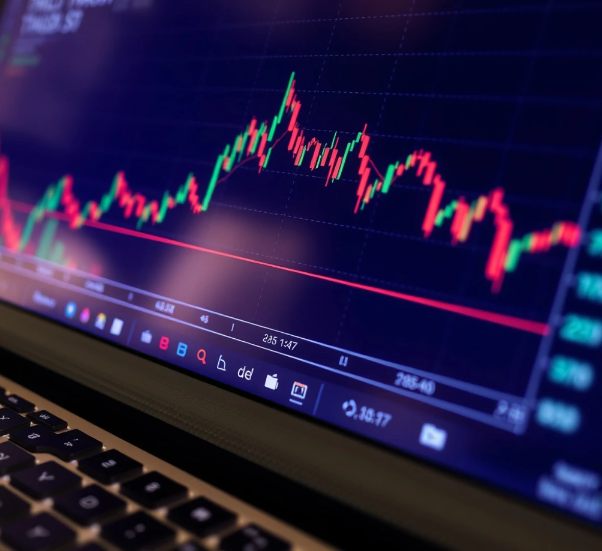 노트북에 지정가를 선으로 표현