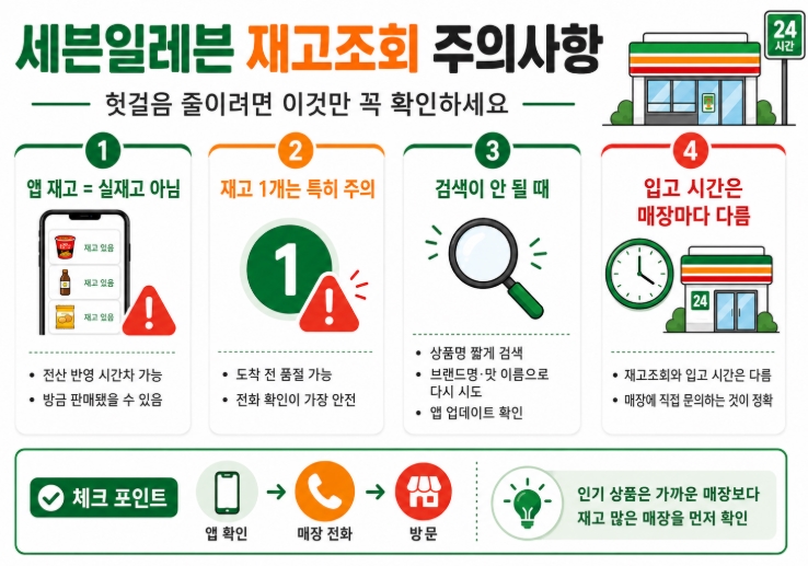 세븐일레븐 재고조회 방법 총정리
