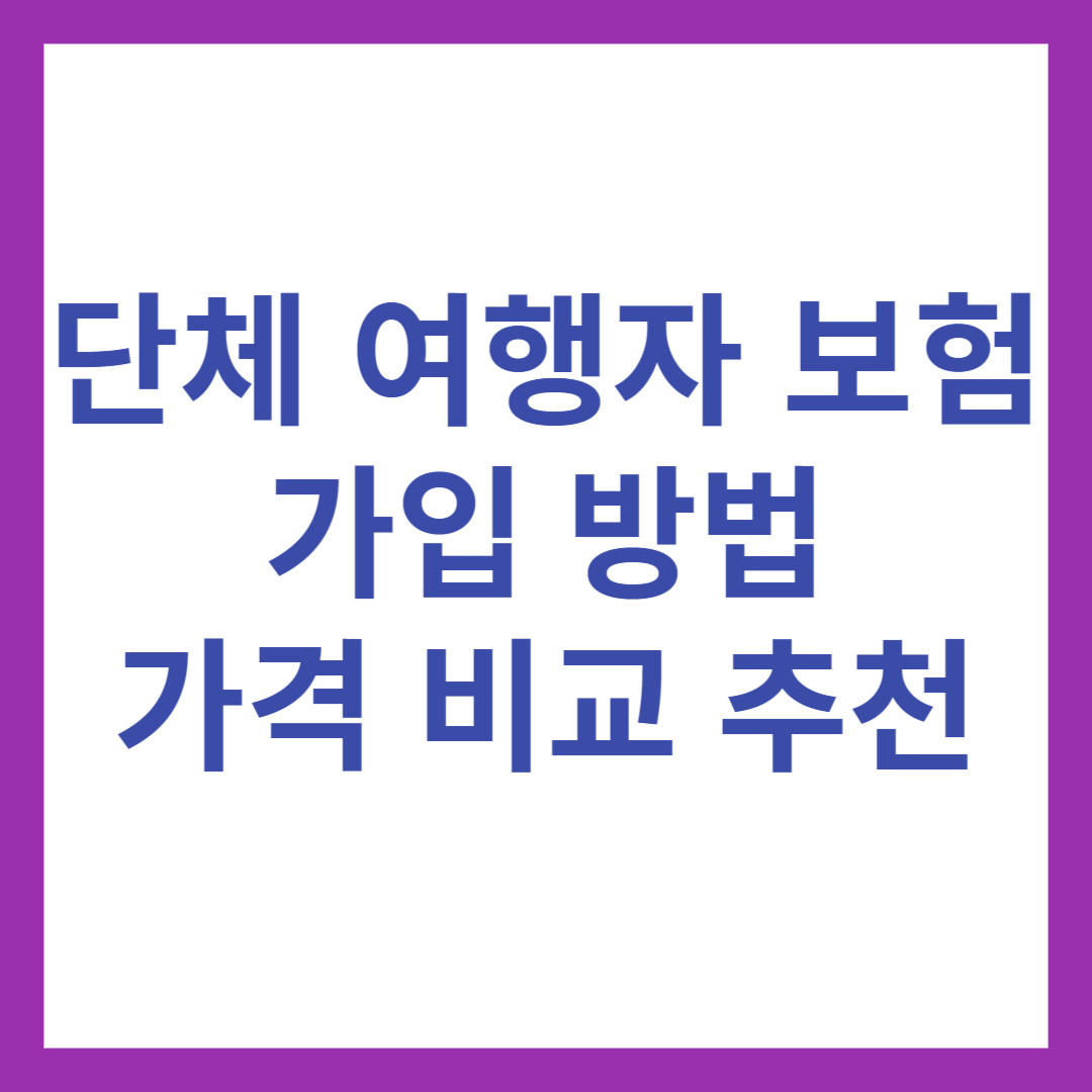 단체여행자 보험 추천