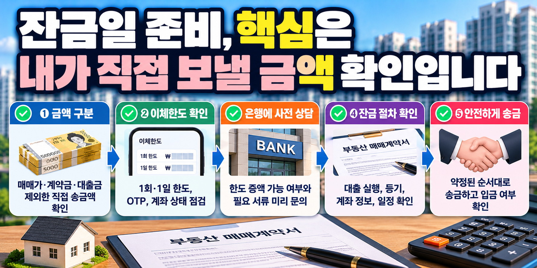 아파트 잔금일 이체한도 확인과 안전한 송금 절차