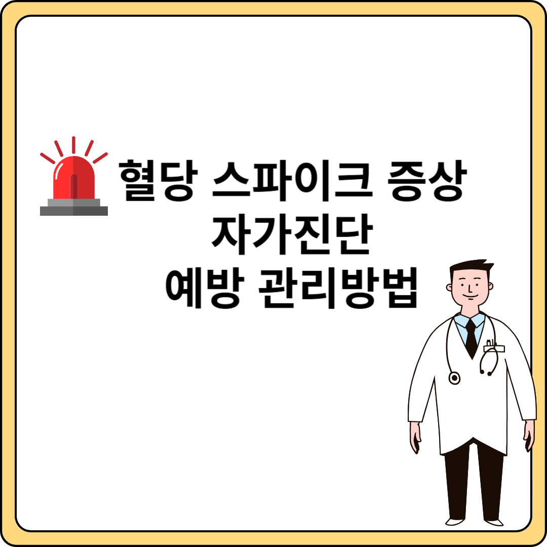 혈당 스파이크 증상 자가진단