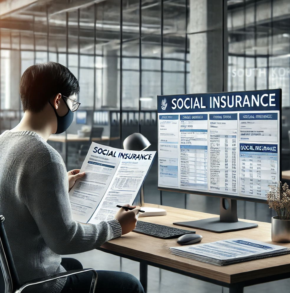 사회보험 관련 서류 검토 중