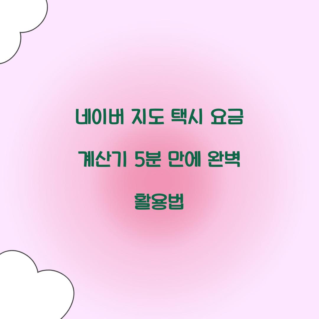 네이버 지도 택시 요금 계산기