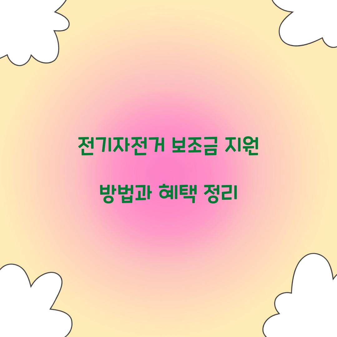 전기자전거 보조금