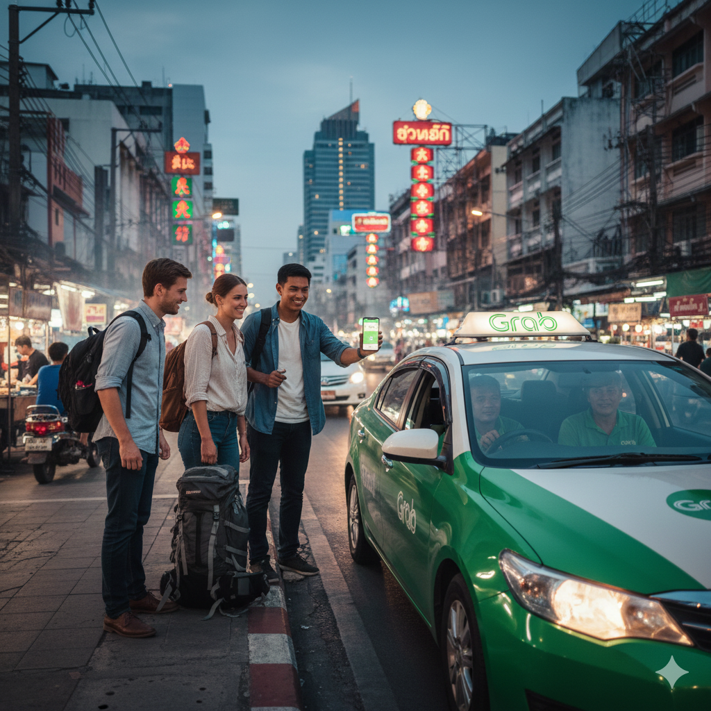 태국 안전하고 편리한 그랩 교통수단