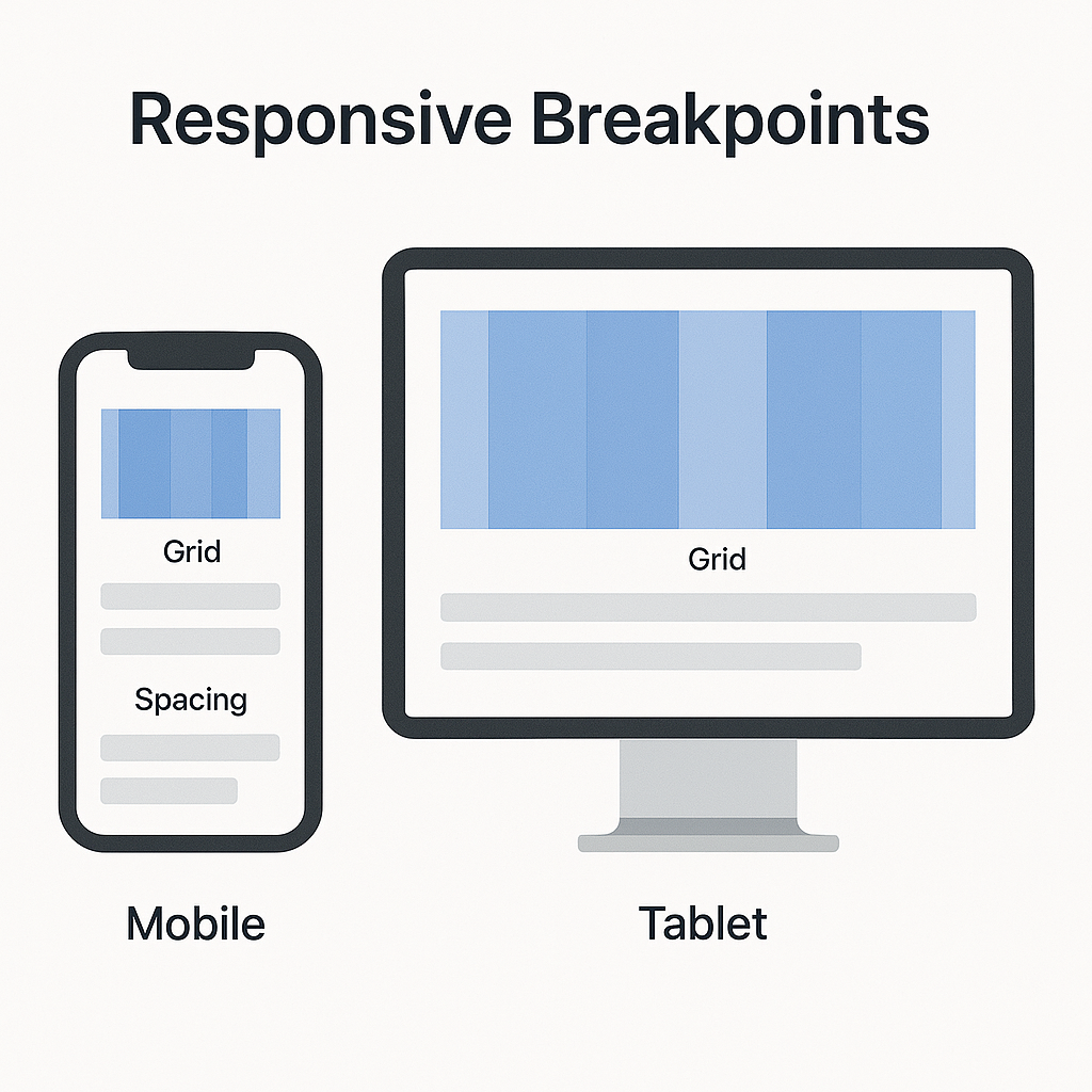 반응형 디자인 브레이크포인트 시각화 이미지