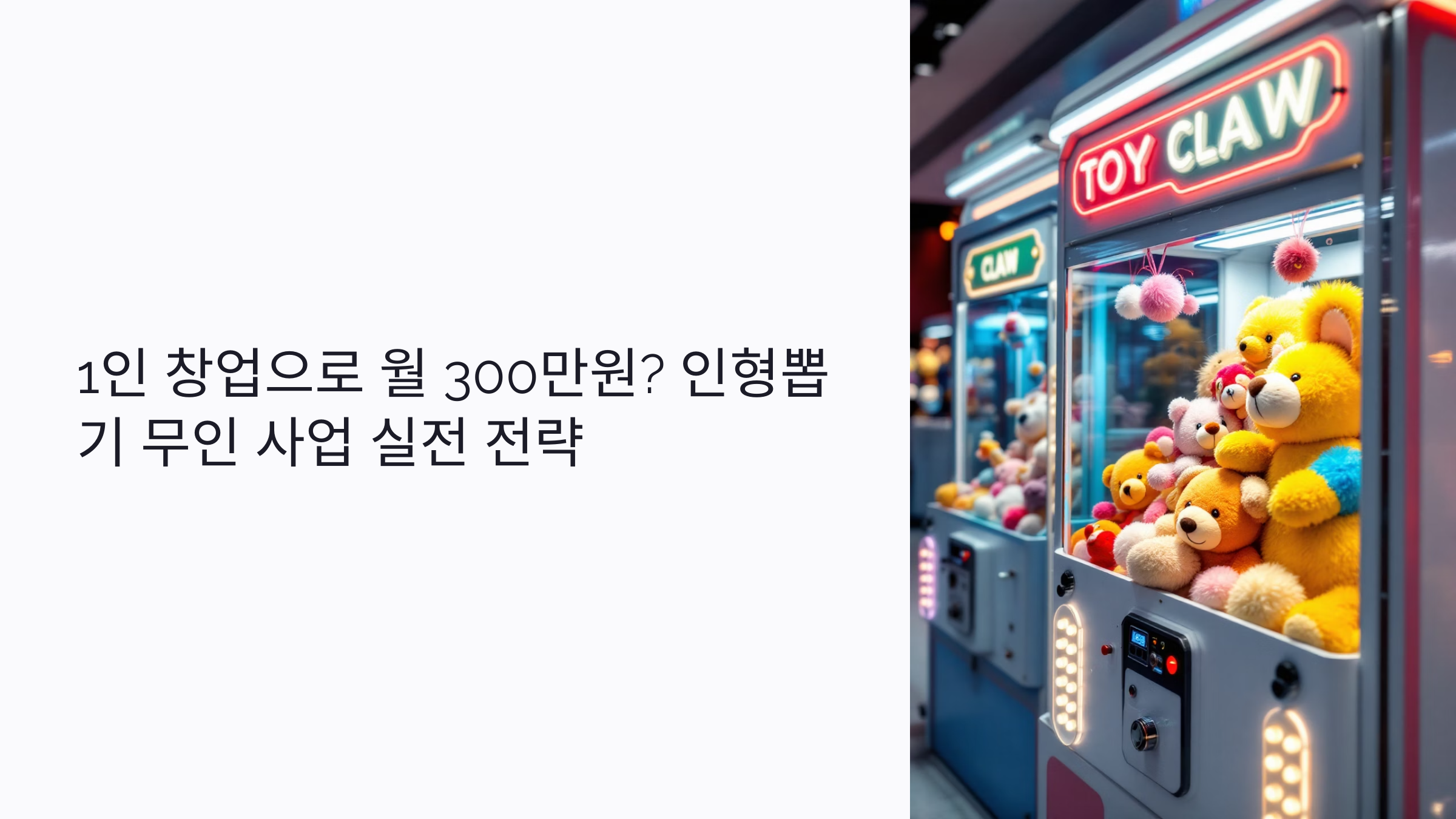 1인 창업으로 월 300만원? 인형뽑기 무인 사업 실전 전략 7가지