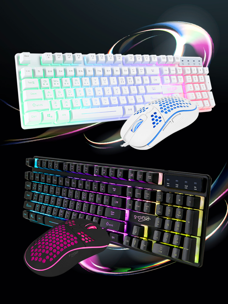 G-Clicker Super Hero 270 RGB 게이밍 키보드 & 마우스 세트