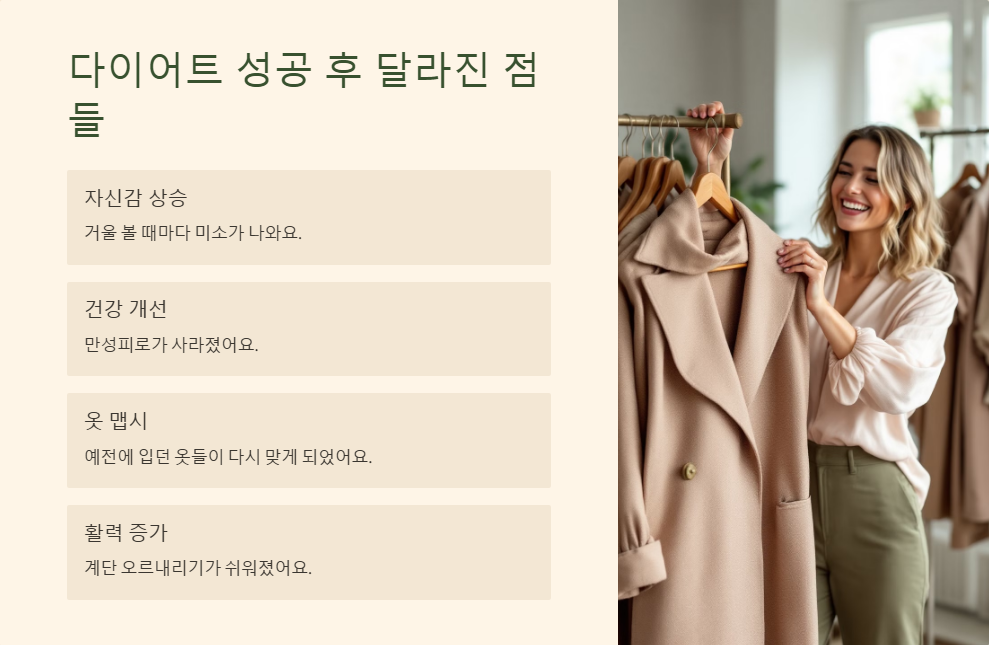 다이어트 성공 사례, 실제 체중 감량 후기 공개