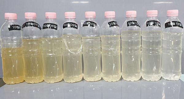 OH라디칼 시스템을 통한 세정수 변화 모습