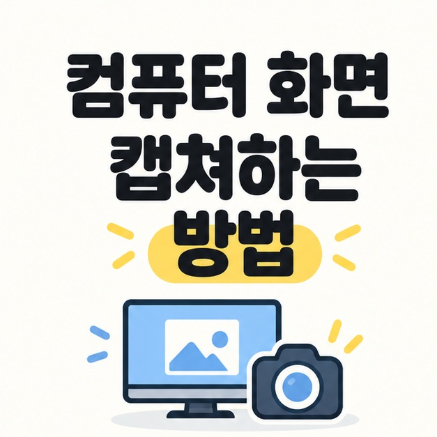 컴퓨터 화면 캡쳐하는 방법 제목과 모니터를 표현한 표지 그림