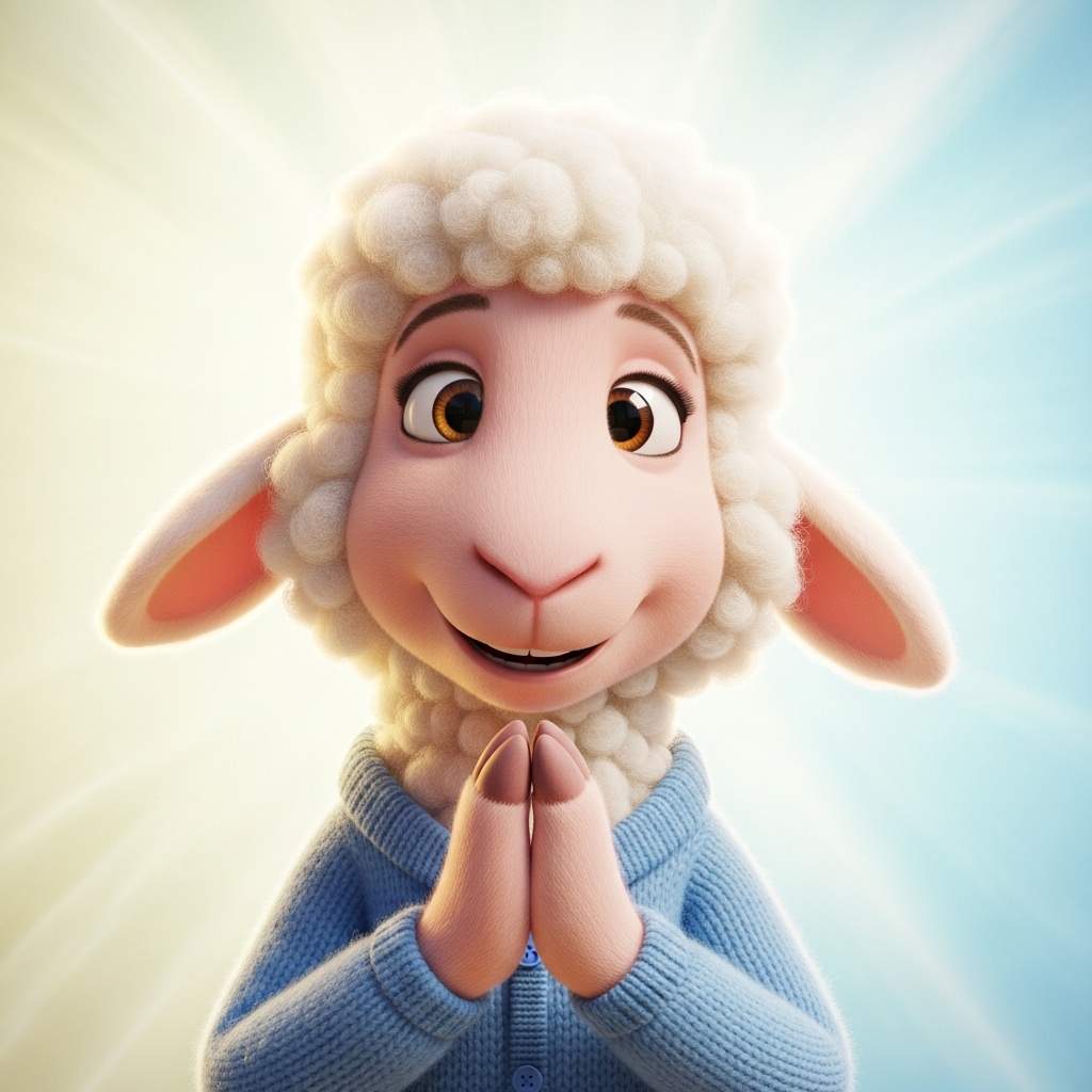 유투브 성당친구 채널의 양쌤 마리아의 양 이미지 캐릭터. 로고