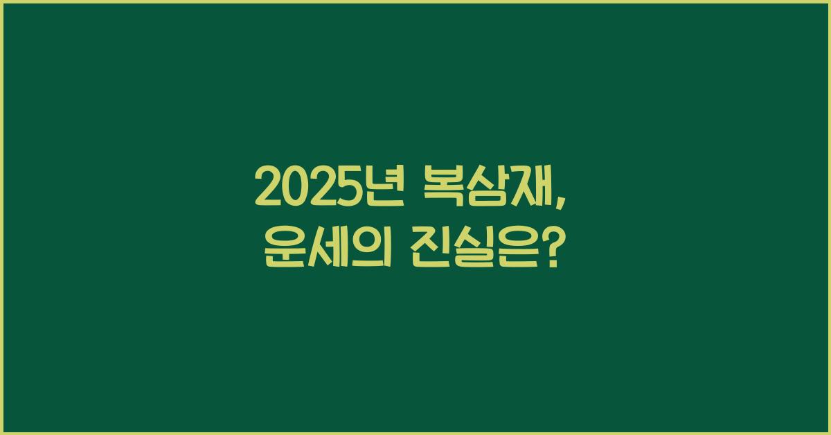 2025년 복삼재