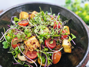 봄나물 두부 요리 사진