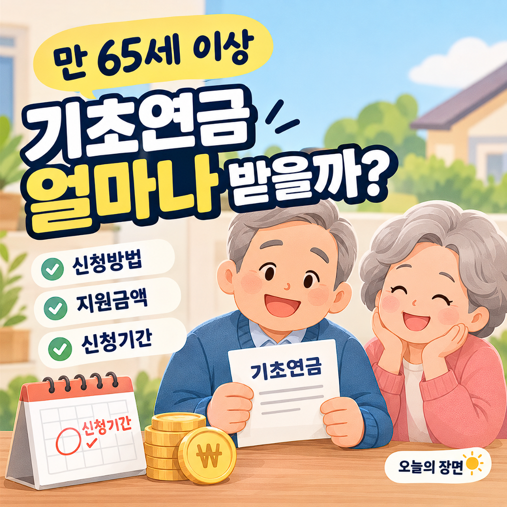 2026 기초연금 얼마 받을까?,월 최대 34만9700원 대상,소득인정액,신청방법 총정리