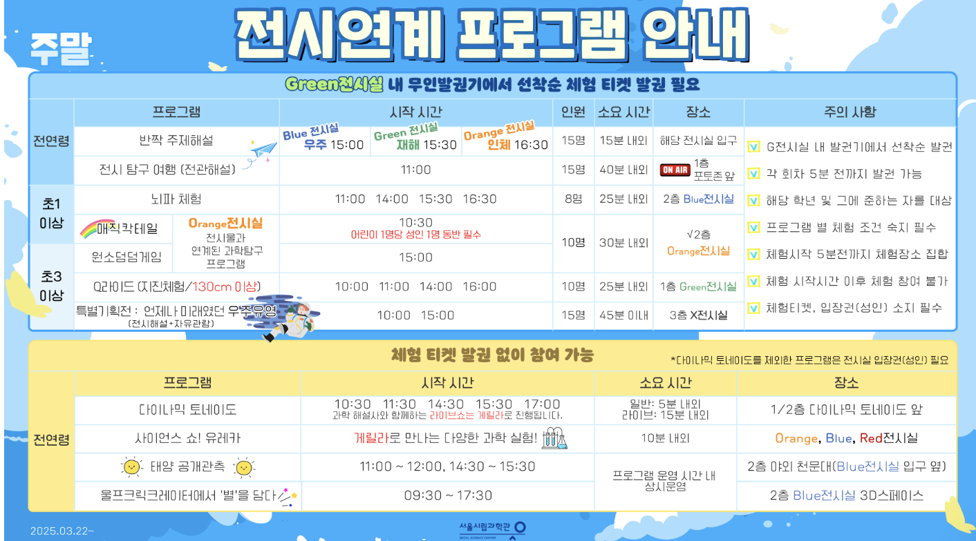 어린이날 서울 무료 체험 프로그램