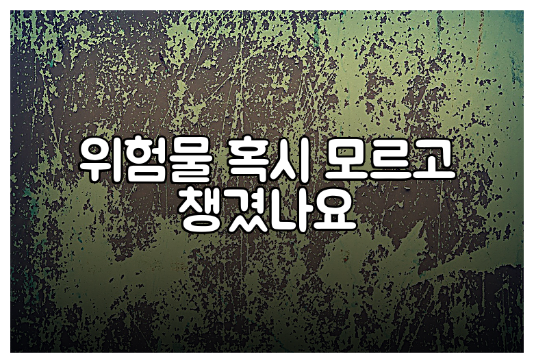 위험물 혹시 모르고 챙겼나요
