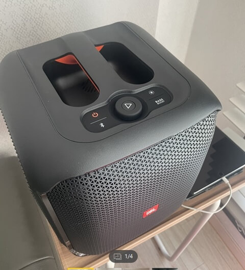 jbl 파티박스 앙코르 전면 상단 사진입니다