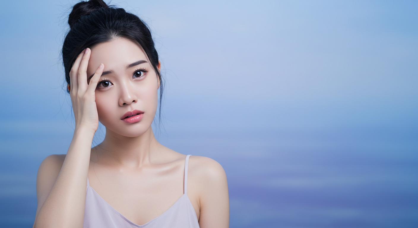 어지러워하는 여성