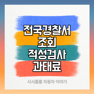 전국 경찰서 조회, 적성검사 기간초과 과태료 정리