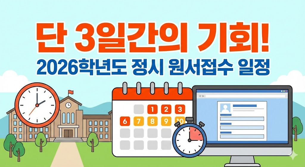 2026학년도 정시 원서접수 일정 및 유웨이/진학사 결제 주의사항, 단 3일간의 기회!