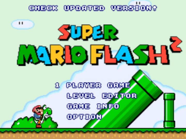 슈퍼마리오-플래시게임2-메인-화면