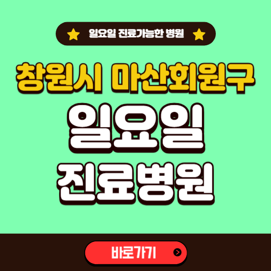 창원시 마산회원구 일요일 진료 가능한 병원 ❘ 주말 문여는 곳 총정리 (소아과, 내과, 안과, 치과, 피부과, 정형외과, 산부인과)