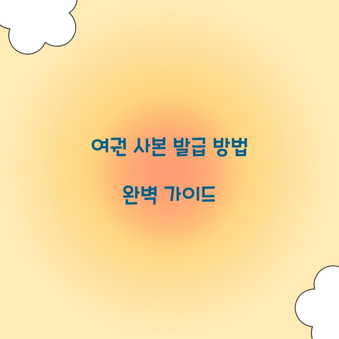 여권 사본 발급