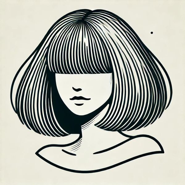 긴얼굴형: 앞머리 볼륨단발