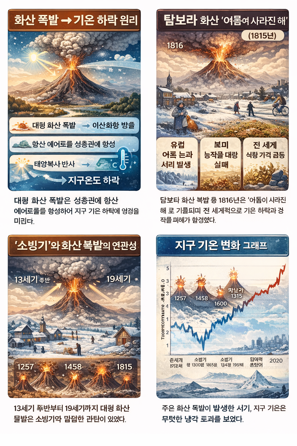 화산 폭발이 기후를 바꾼 실제 사례 (소빙기와의 충격적 연결)