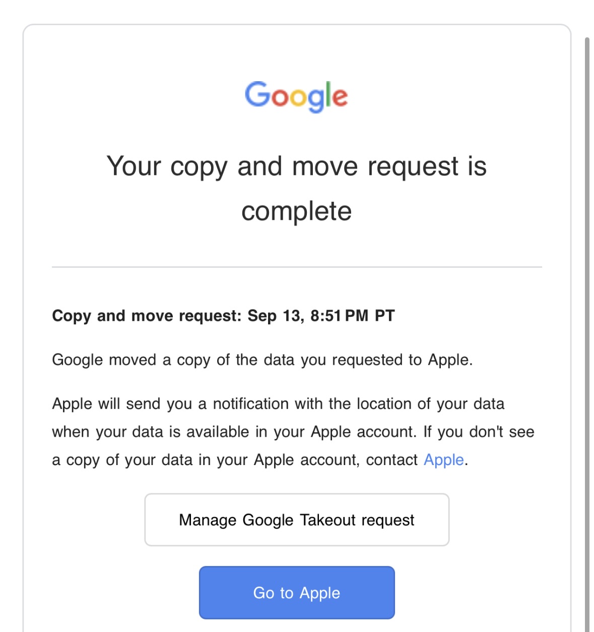 google takeout 소요시간