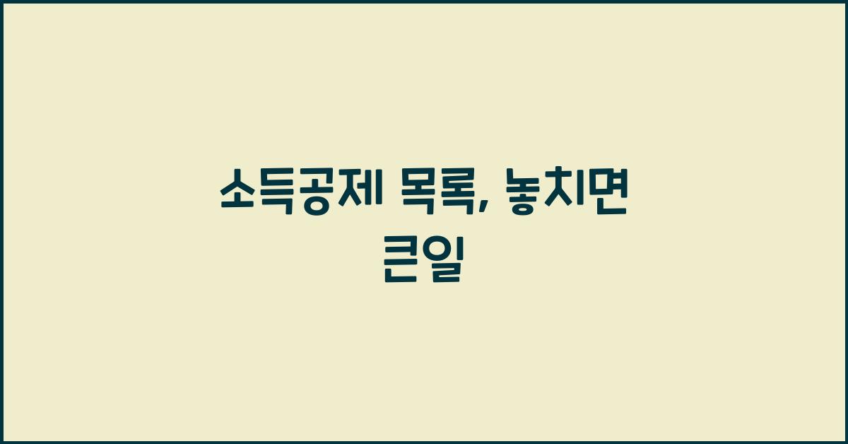 소득공제 목록