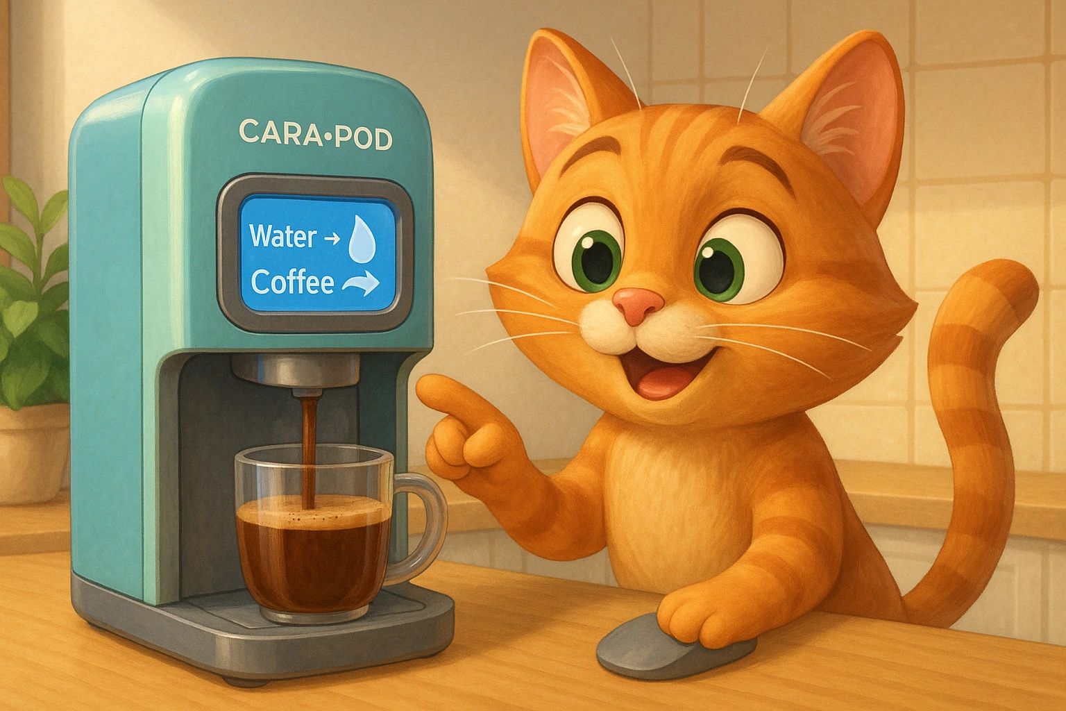 공기로 커피 내리는 카라