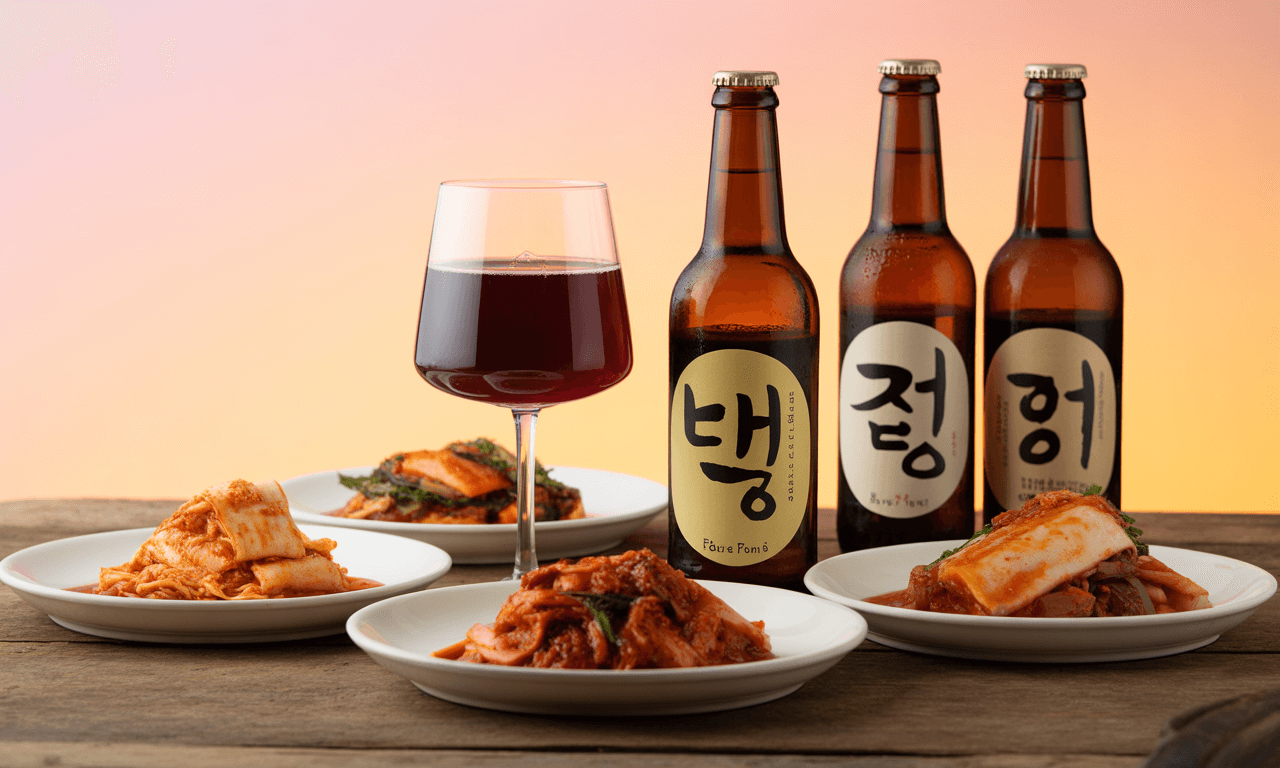 20대-여성-장염-원인-술과-와인-김치가-있는-모습