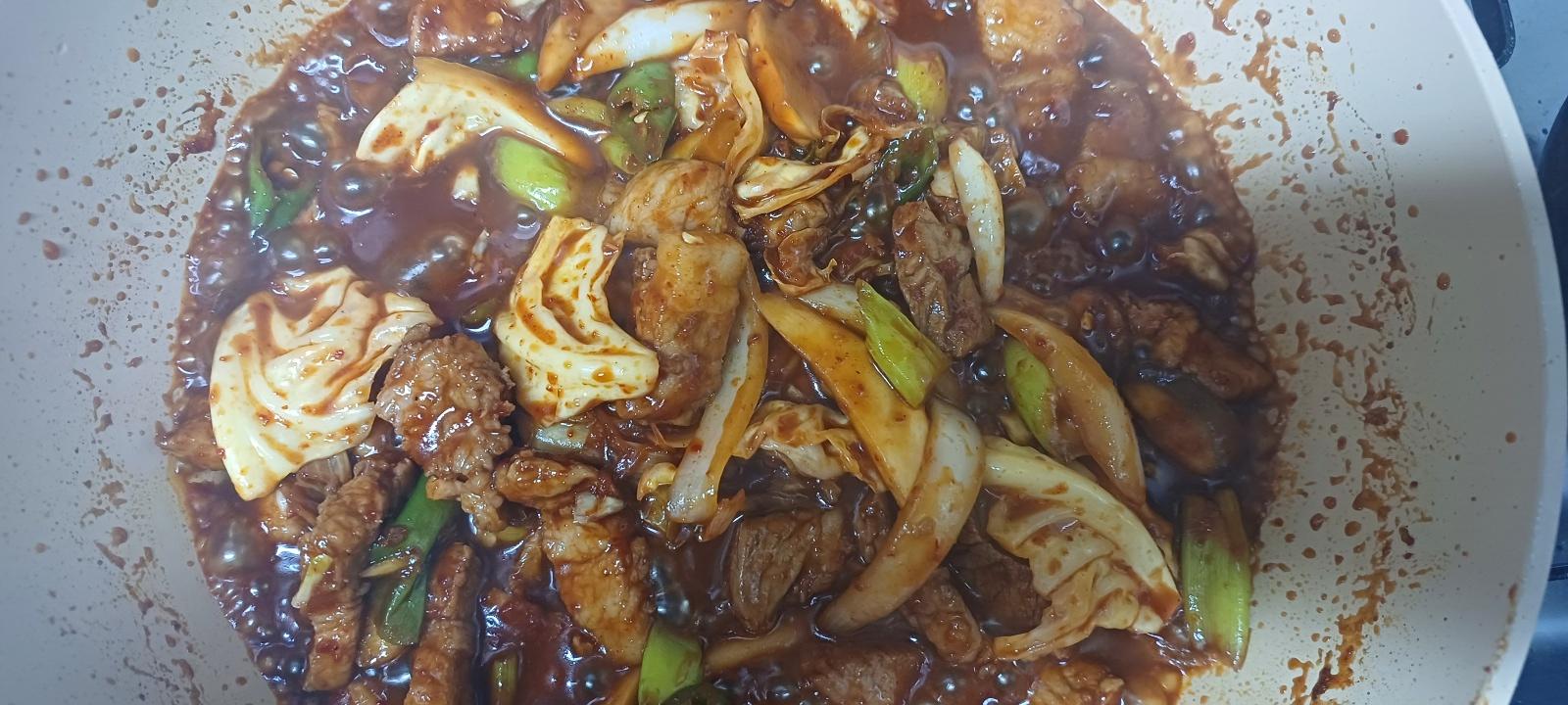 양념 졸이기